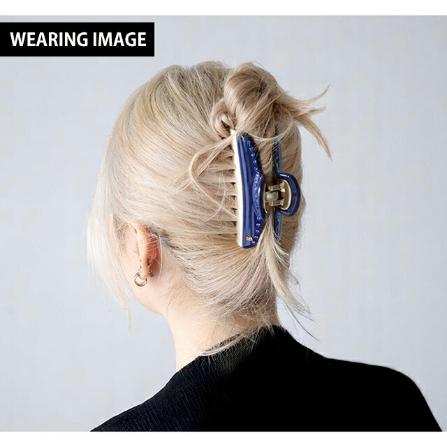 アレクサンドル ドゥ パリ ヘアクリップ レディース ブランド ALEXANDRE DE PARIS ヴァンドームLクリップ スワロフスキー ICCL-12832-03-M5 MARINE ヘアアクセサリー