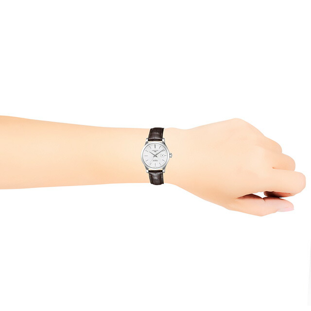 ロンジン レコード 自動巻き 腕時計 ブランド レディース LONGINES L2.321.4.72.2 アナログ シルバー ブラウン スイス製 おしゃれ 防水 かわいい プレゼント 女性 実用的