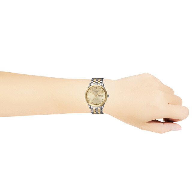 ロンジン フラッグシップ 自動巻き 腕時計 ブランド メンズ LONGINES L4.899.3.32.7 アナログ イエローゴールド シルバー スイス製 おしゃれ 防水 プレゼント 男性 実用的