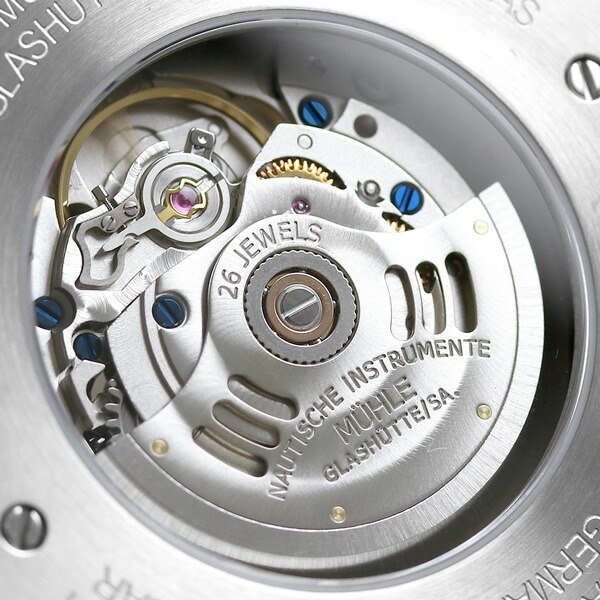 ミューレ・グラスヒュッテ 42.4mm ドイツ製 自動巻き メンズ 腕時計 M1-25-34-MB Muhle Glashutte グレー ブランド おしゃれ 防水 プレゼント 男性 実用的
