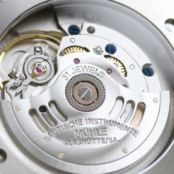 ミューレ・グラスヒュッテ 41mm ドイツ製 自動巻き メンズ 腕時計 M1-44-43-LB Muhle Glashutte ブラック ブランド おしゃれ 防水 プレゼント 男性 実用的