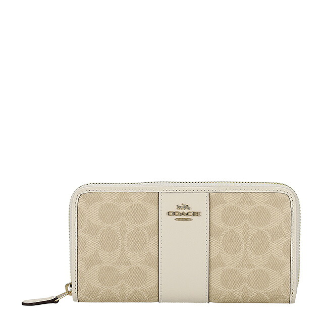 コーチ 長財布 レディース ブランド COACH CCQ07-IMXDM-1 ライトベージュ ホワイト ウォレット 高級 おしゃれ プレゼント 実用的
