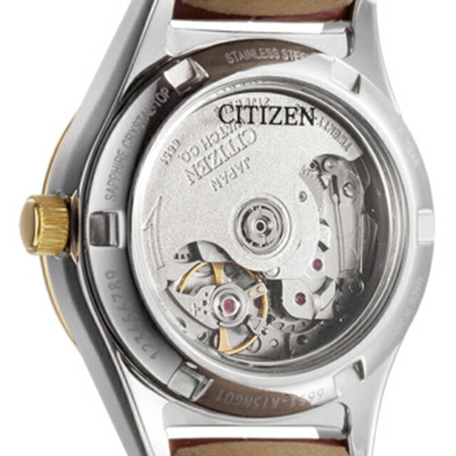 シチズン コレクション メカニカル デイ＆デイト 自動巻き 腕時計 ブランド レディース CITIZEN COLLECTION PD7166-03A アナログ ホワイト レッド 白 日本製 おしゃれ 防水 軽い 華奢 かわいい プレゼント 女性 実用的