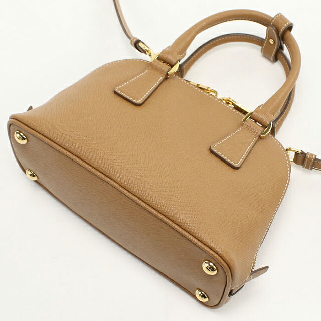 プラダ ハンドバッグ レディース ブランド PRADA SAFFIANO LUX 2WAY レザー 1BA851 ブラウン 軽量 小さめ 手提げ 高級 おしゃれ プレゼント 女性 実用的 かわいい
