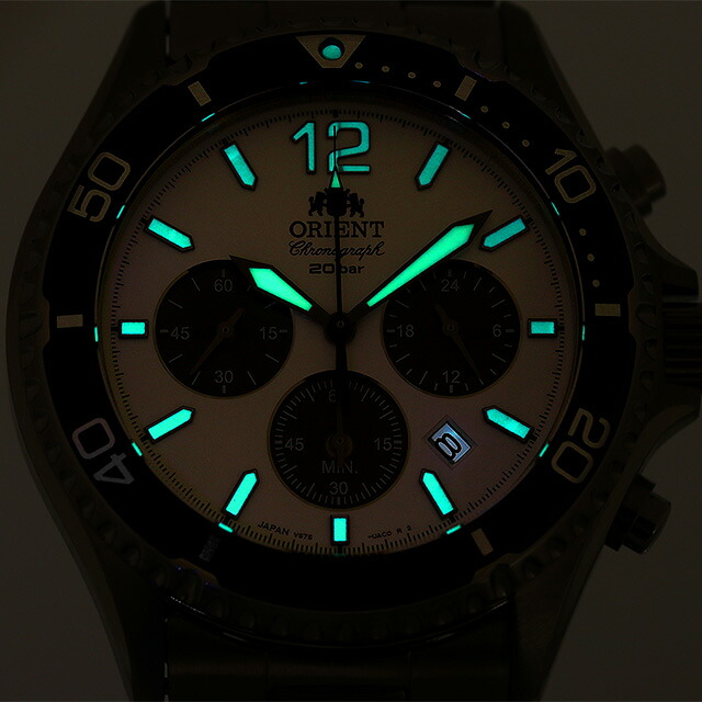 オリエント オリエントマコ ソーラーパワード 腕時計 メンズ クロノグラフ ORIENT RN-TX0203S アナログ シルバー 日本製 ブランド おしゃれ 防水 文字盤 大きい プレゼント 男性 実用的