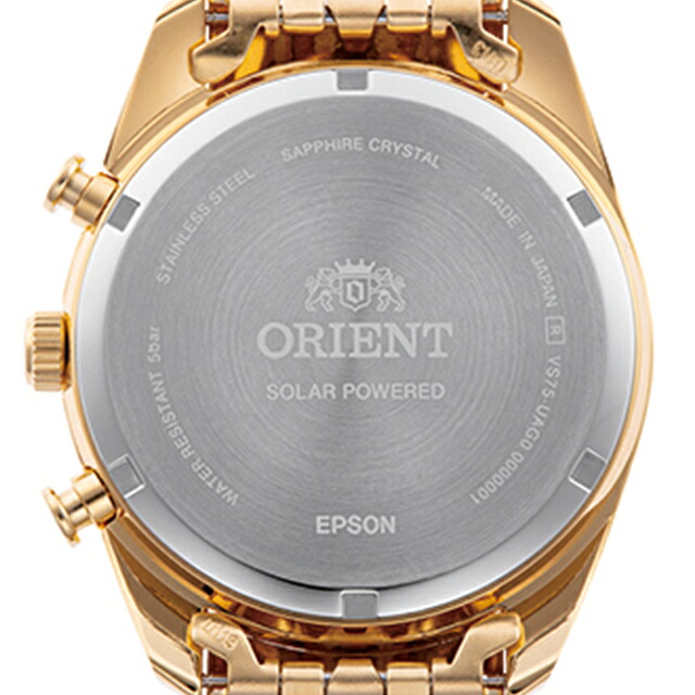 オリエント コンテンポラリー コンテンポラリー ソーラーパワード クロノグラフ ソーラー 腕時計 メンズ クロノグラフ ORIENT CONTEMPORARY RN-TX0301G アナログ ゴールド 日本製 ブランド おしゃれ 防水 プレゼント 男性 実用的