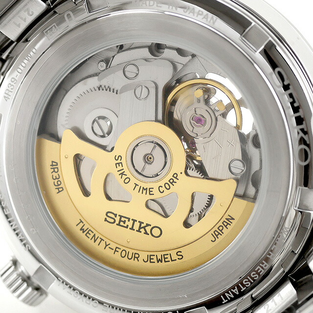 セイコー プレザージュ ジャパニーズガーデン 自動巻き 腕時計 ブランド メンズ オープンハート SEIKO PRESAGE SARY261 ピンク 日本製 高級 おしゃれ 防水 プレゼント 男性 実用的