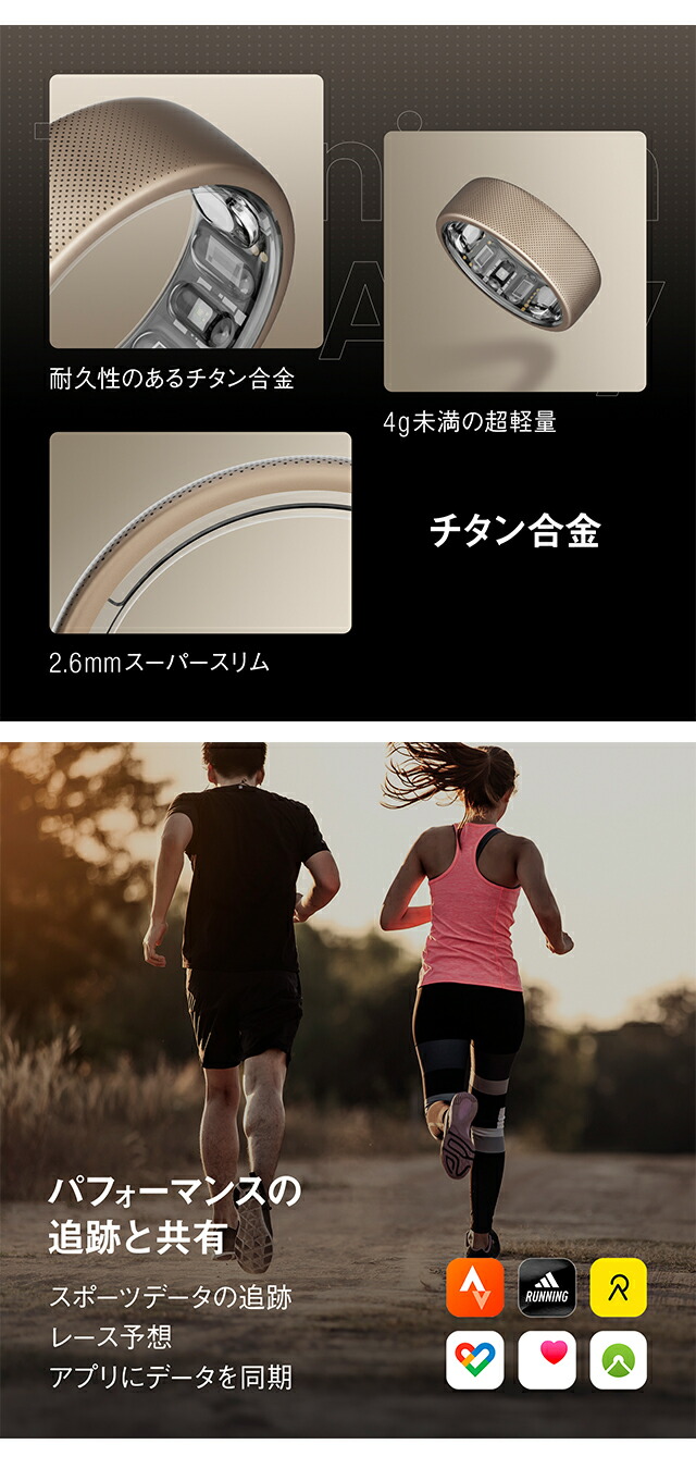 アマズフィット サイズ12（L） 日本サイズ約25号 充電式クォーツ スマートリング ブランド メンズ レディース Bluetooth Amazfit SP170070-S27