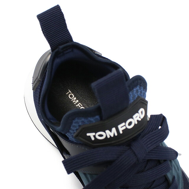 トム フォード スニーカー メンズ ブランド TOM FORD ポリエステル ポリアミド ビスコース コットン スニーカー イタリア J1100T ネイビー系 選べるモデル プレゼント 実用的
