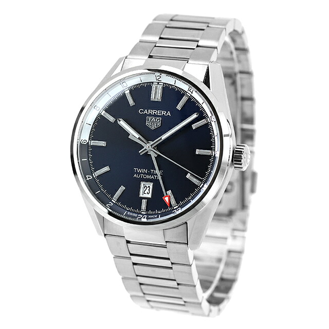 タグ・ホイヤー カレラ キャリバー7 ツインタイム デイト 41mm 自動巻き 腕時計 ブランド メンズ TAG Heuer WBN201A.BA0640 アナログ ネイビー おしゃれ 防水 プレゼント 男性 実用的