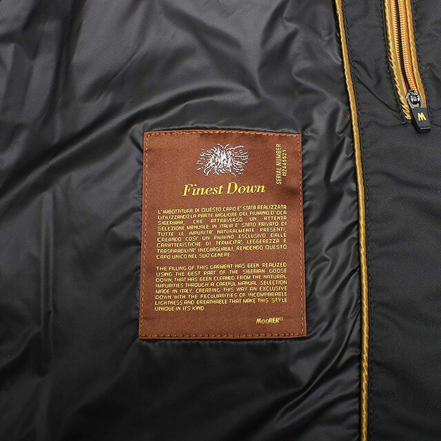 ムーレー MOORER FIRE-WK ダウンベスト MOUGI200307-FIRE-NERO-46 メンズ ブラック ダウンジャケット