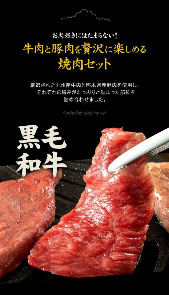  焼肉食べ比べセット 黒毛和牛 豚肉 500g 焼肉セット BBQ 国産 九州産 焼肉 肉 お肉 ウデ モモ 赤身 うまかポーク バラ肉【7-14営業日以内に発送予定（土日祝除く）】