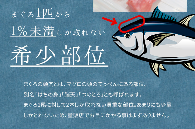 2個購入で（注文確定後修正します）お刺身用本マグロ頭肉100gパック [頭肉100g]