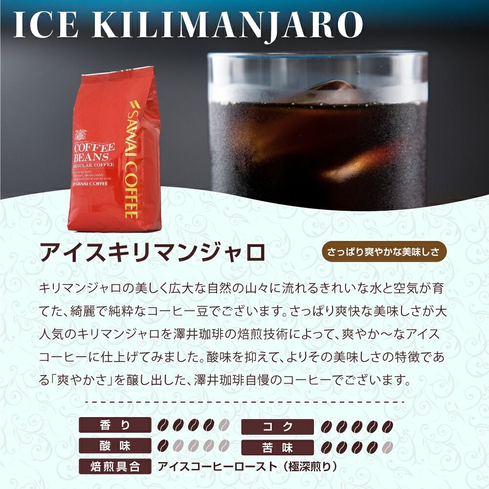 澤井珈琲 スッキリ香るコールドブリュー アイスコーヒー 4種飲み比べ BITTERなアイスブレンド マンデリン エリザベス キリマンジャロ 中細挽き