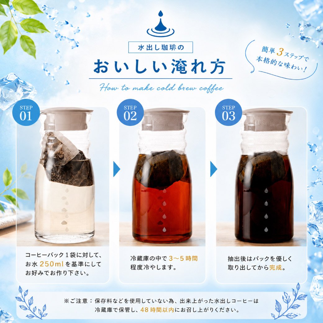 澤井珈琲 1パックで250ml。飲みきりサイズ便利な個包装の水出し珈琲パック アイスコーヒーパック 個包装 50袋