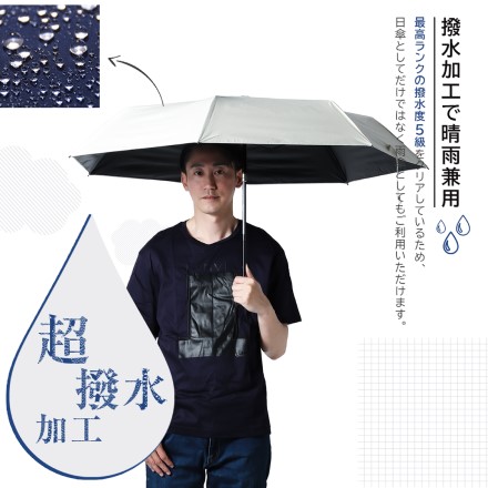 男女兼用 安全装置付 完全遮光日傘 ブラック