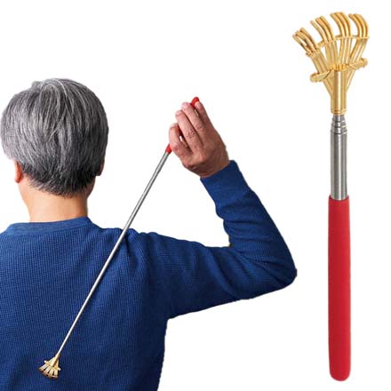 孫の手 伸縮棒 金色の孫の手 1個