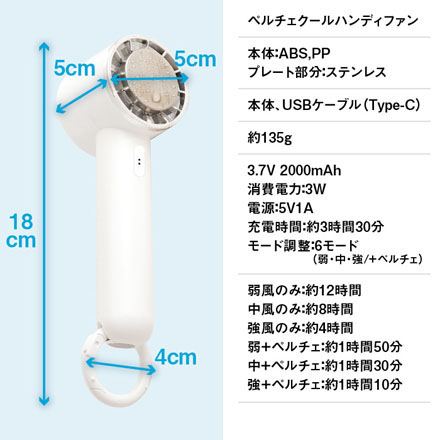 ペルチェクール ハンディファン ホワイト