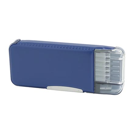 筆箱 えんぴつチェック 両面筆入 無地ネイビー FDC