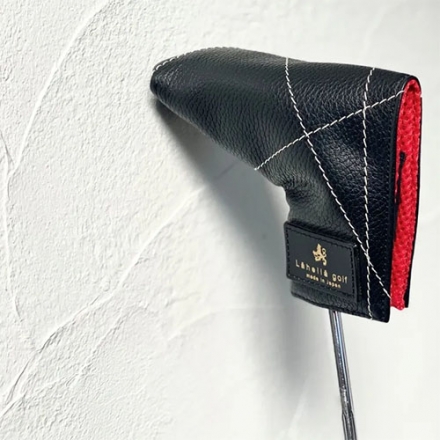 ラヘラ ゴルフ ランダムステッチ L-594 レザー ピン型 パターカバー ホワイト