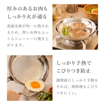 燕三条の職人が作る ステンレス3層フライパン 20cm 22cm 24cm 26cm 20年保証 日本製 ガス火・IH対応 ガラス蓋 蓋セット フジノス フライパン＋フタセット 18cm