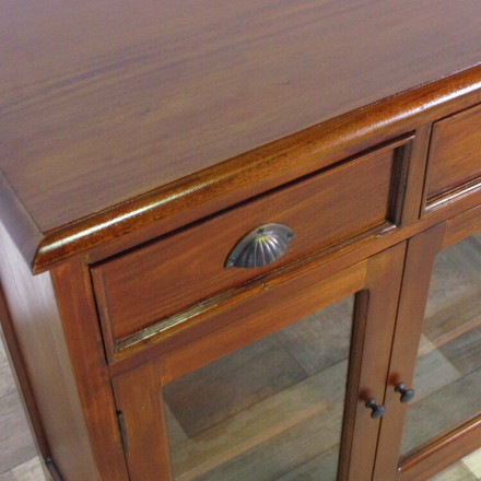 キャビネット 幅110cm 北欧 ヴィンテージ 天然木 マホガ二ー 高級感 完成品 アンティーク モダン 収納家具