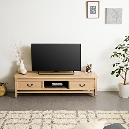 ローボード 幅155cm 完成品 テレビ台 サイドボード リビングボード ナチュラル ミンディ 無垢材 手作り モダン