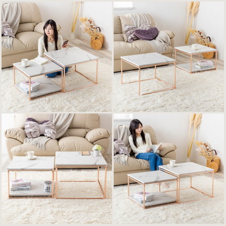 ネストテーブル ローテーブル 2点セット テーブル センターテーブル 伸縮