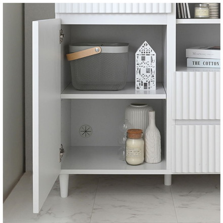 アランキャビネットALN90-90C WH ホワイト キャビネット 幅89cm サイドボード チェスト サイドチェスト