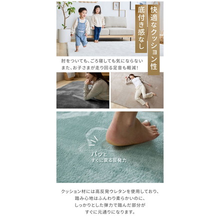 極厚高反発ラグ 選べる4サイズ 極厚25mm 正方形 長方形 フランネル 撥水 防音 滑り止め付 クッション性 マイクロファイバー オールシーズン ラグ ラグマット マット カーペット ラグカーペット ウレタン 200×250cm セージグリーン