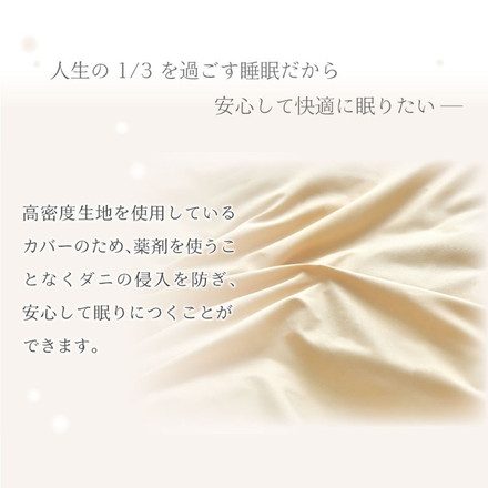 ダニ通過率0％ 掛け布団カバー ジュニア～ダブルロング 135×185cm 150×210cm 170×210cm 190×210cm 防ダニ 寝具カバー ハニーベージュ ジュニア