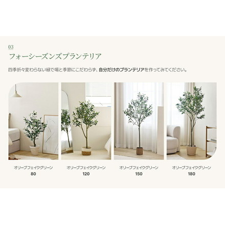 roommhome オリーブの木 180cm フェイクグリーン 人工観葉植物 造花 観葉樹 室内 観葉植物 オリーブ グリーン ルームアンドホーム