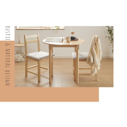 円形 ダイニングテーブルセット 2人掛け 3点セット 直径79cm ホワイト×グリーン