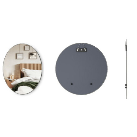 アンブラ 鏡 ベッドルーム フーバ ミラー 86×86cm チタニウム ミラー インテリア 雑貨 玄関 寝室 デザイン