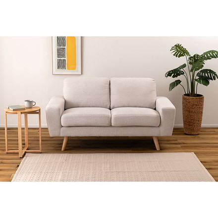 ソファ ポケットコイル 耐久性 ボリューム 北欧 ファブリック 木脚ソファ 背クッション コンパクト レトロ