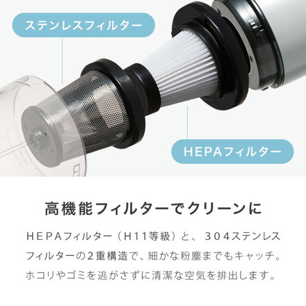 simplus コードレス掃除機 スティック ハンディ 2way 充電式 ノズル6種付き シンプラス SP-VC02 グレー