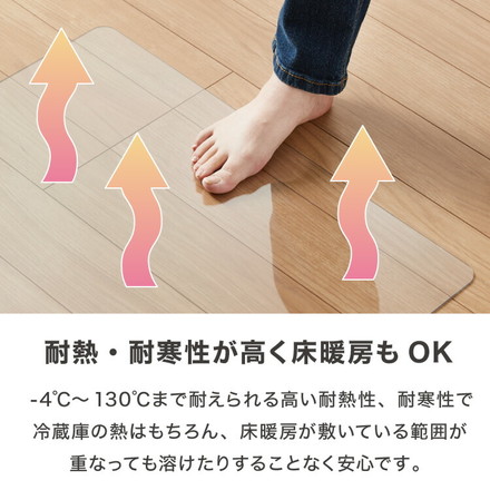 冷蔵庫マット ポリカーボネート 2mm厚 3mm厚 XXS~XXL 防カビ 床保護 キズ防止 防汚 撥水 防水 防振 2mm L