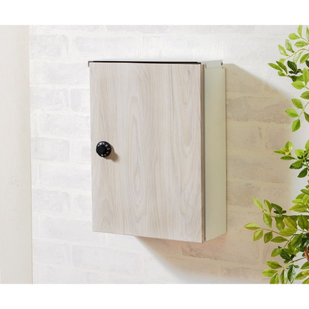 郵便ポスト 壁付け ポスト 木目調 北欧 ダイヤル式 壁掛け 鍵付き メールボックス ブラック