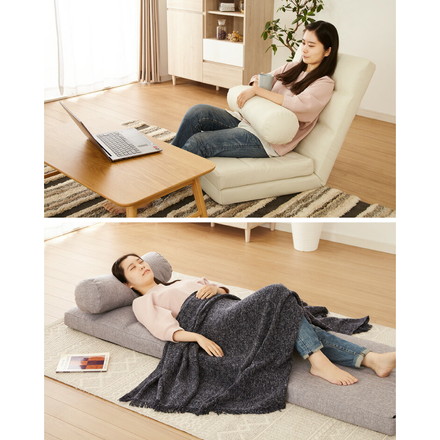 3way ソファーベッド コンパクト 幅60 座椅子 リクライニング ローソファ 1人掛け アイボリー