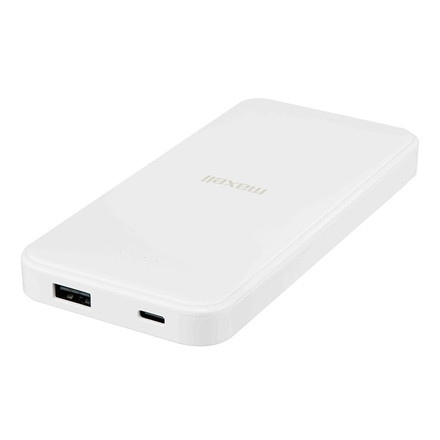 maxell マクセル PD対応半固体モバイルバッテリー 20W 10000mAh 大容量 長寿命 半固体電池 モバイル充電器 USB タイプC PSE適合 安全 発火防止 機内持ち込み可 MPC-CSSB10000PD ブラック ホワイト ブラック