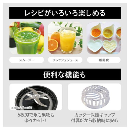 ポータブルミキサー 500ml 持ち運び コードレス Mix&Go 取り外し式 Type-C充電 PMB-70 ドウシシャ DOSHISHA ホワイト