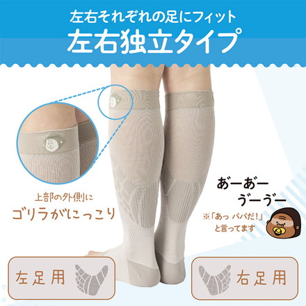 ベビーゴリラのひとつかみ夏 着圧ソックス 夏用 接触冷感 蒸れない 涼しい GRSS-26BE ひとつかみ専用 靴下 ふくらはぎケア レッグケア フットケア 両足 GRSS-26BEM GRSS-26BEL ドウシシャ Mサイズ