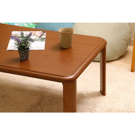 軽量継脚折り畳み座卓 W900×D600×H330~380mm 繊維板 ラバーウッド