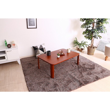 折脚ローテーブル W900×D600×H320mm MDF(突板ラバーウッド) ブラウン