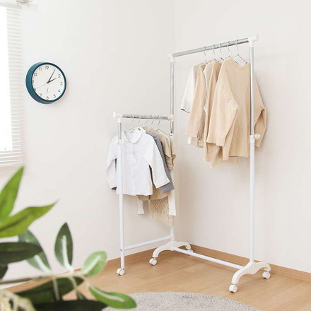3WAY ハンガー 93225 ハンガーラック キャスター付き サイドフック 折りたたみ コンパクト コートハンガー