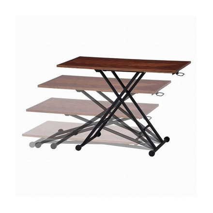 昇降テーブル ブラウン 幅100cm 奥行55cm 高さ12~70cm