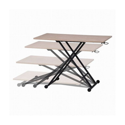 昇降テーブル ホワイト 幅100cm 奥行55cm 高さ12~70cm