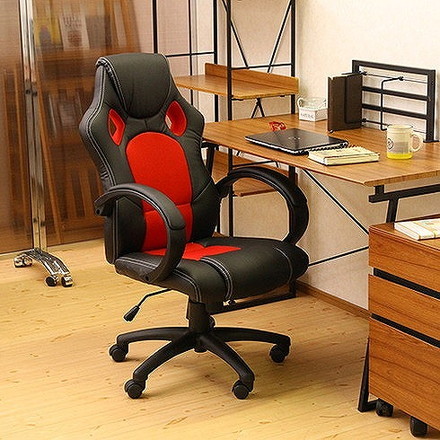 レーシングチェアー W630×D710×H1060~1160mm 430~530mm 合成皮革