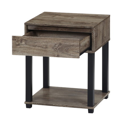 サイドテーブル 幅45cm 木目調 引き出し コンパクト 北欧 オープン収納 カフェテーブル アンティーク調