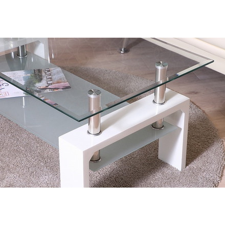 センターテーブル フォーカス W1000×D600×H450mm 強化ガラス スチール